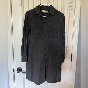 EC Madewell Black Denim Long Sleeve Dress XS